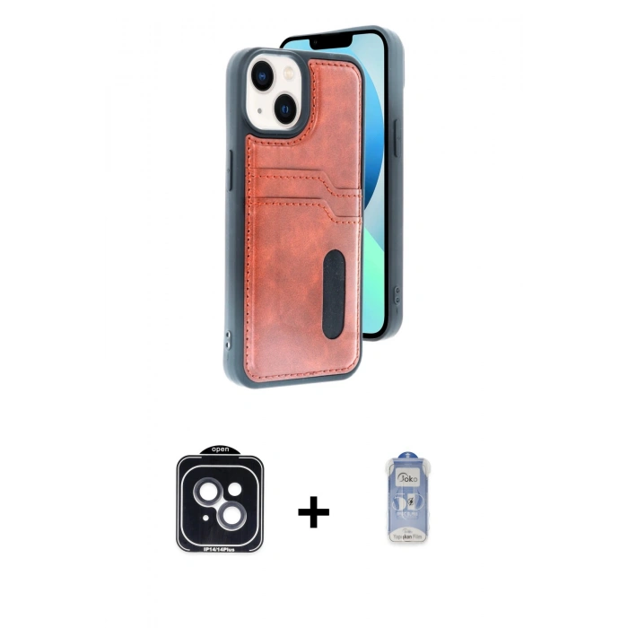 MARSİLYAN™- iPhone 14 Kılıf Yörünge Işık Serisi - Siyah Joko Magic 5D Cam + PVD Metal Kamera Lens - SH