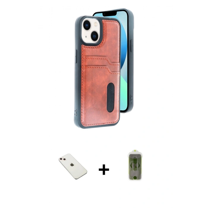 MARSİLYAN™- iPhone 14 Kılıf Yörünge Işık Serisi - Siyah Joko Magic 5D Hayalet Cam + Diamond Kamera Lens - PE