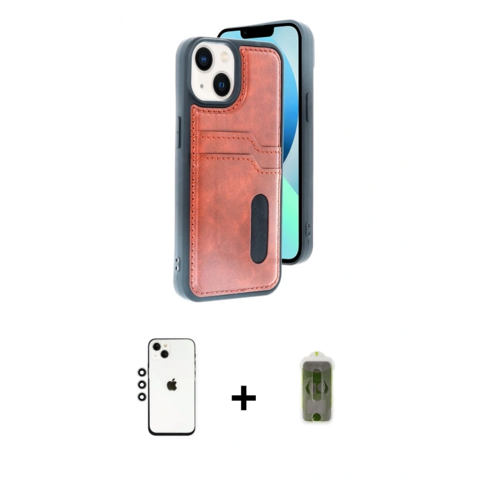 MARSİLYAN™- iPhone 14 Kılıf Yörünge Işık Serisi - Siyah Joko Magic 5D Hayalet Cam + Shine Kamera Lens - GS