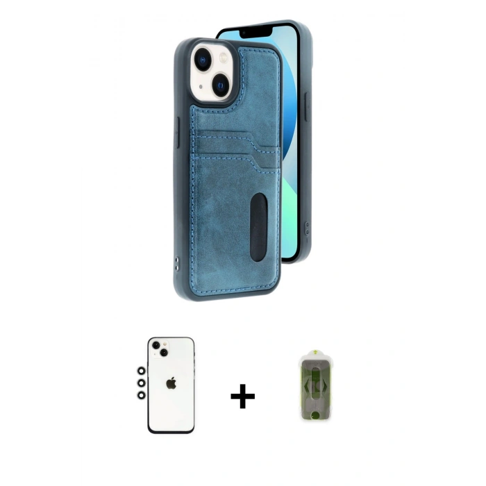 MARSİLYAN™- iPhone 14 Kılıf Yörünge Işık Serisi - Siyah Joko Magic 5D Hayalet Cam + Shine Kamera Lens - GS