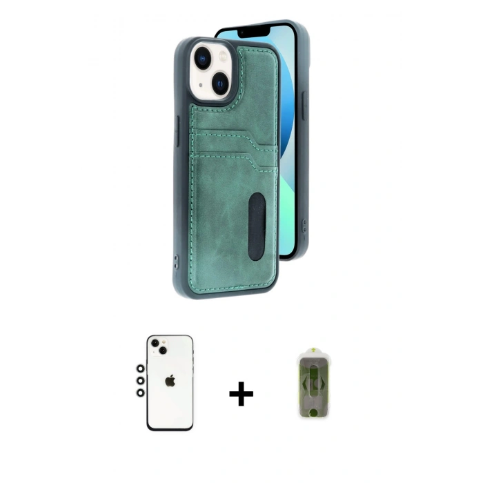 MARSİLYAN™- iPhone 14 Kılıf Yörünge Işık Serisi - Siyah Joko Magic 5D Hayalet Cam + Shine Kamera Lens - GS