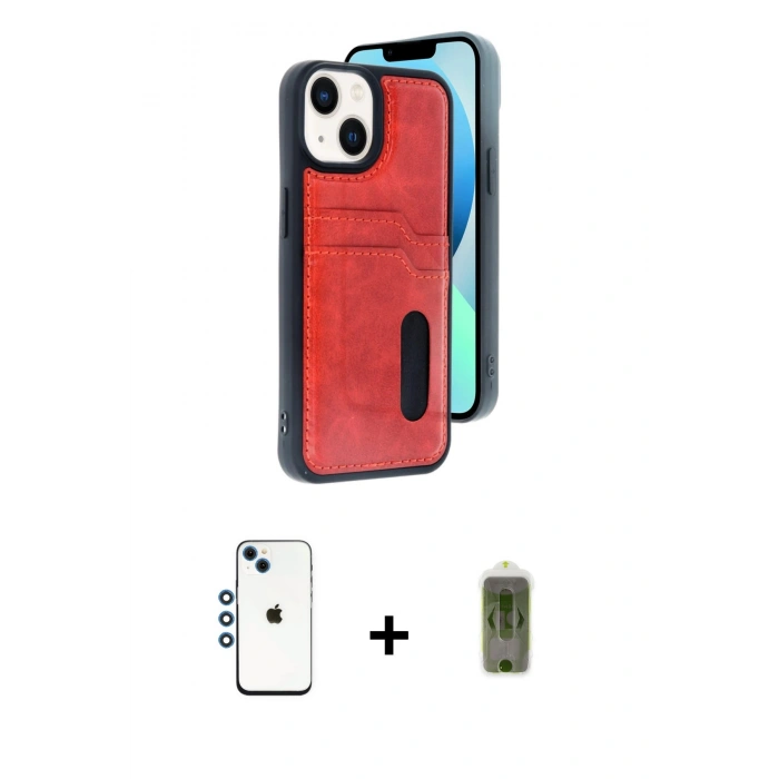 MARSİLYAN™- iPhone 14 Kılıf Yörünge Işık Serisi - Siyah Joko Magic 5D Hayalet Cam + Shine Kamera Lens - MI