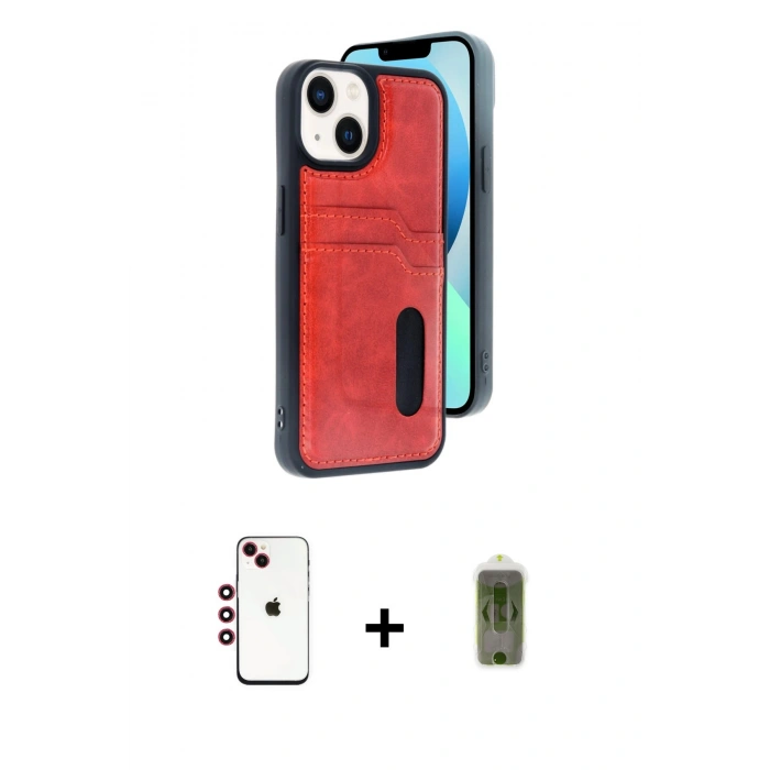 MARSİLYAN™- iPhone 14 Kılıf Yörünge Işık Serisi - Siyah Joko Magic 5D Hayalet Cam + Shine Kamera Lens - KI