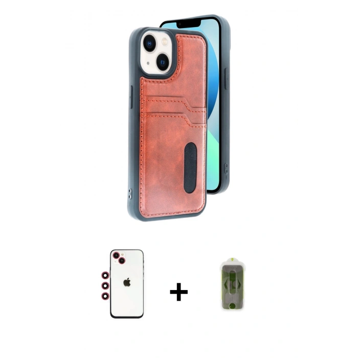MARSİLYAN™- iPhone 14 Kılıf Yörünge Işık Serisi - Siyah Joko Magic 5D Hayalet Cam + Shine Kamera Lens - KI