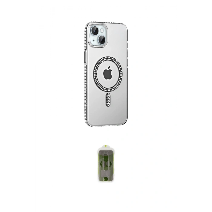 MARSİLYAN™- iPhone 14 Kılıf Yörünge Koleksiyonu - Siyah Joko Magic 5D Hayalet Cam