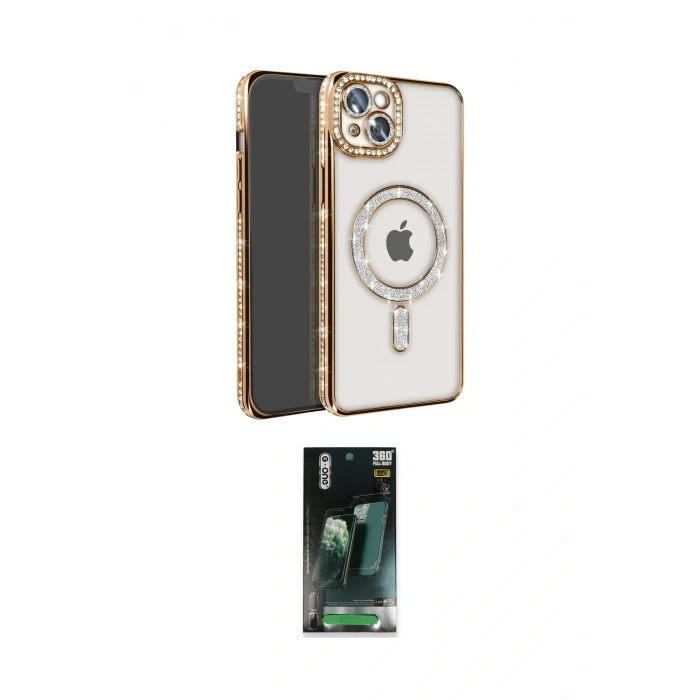 MARSİLYAN™- iPhone 14 Kılıf Zirve Doku Prime - Şeffaf 360 Full Body Arka Koruyucu