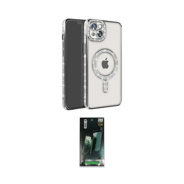 MARSİLYAN™- iPhone 14 Kılıf Zirve Doku Prime - Şeffaf 360 Full Body Arka Koruyucu