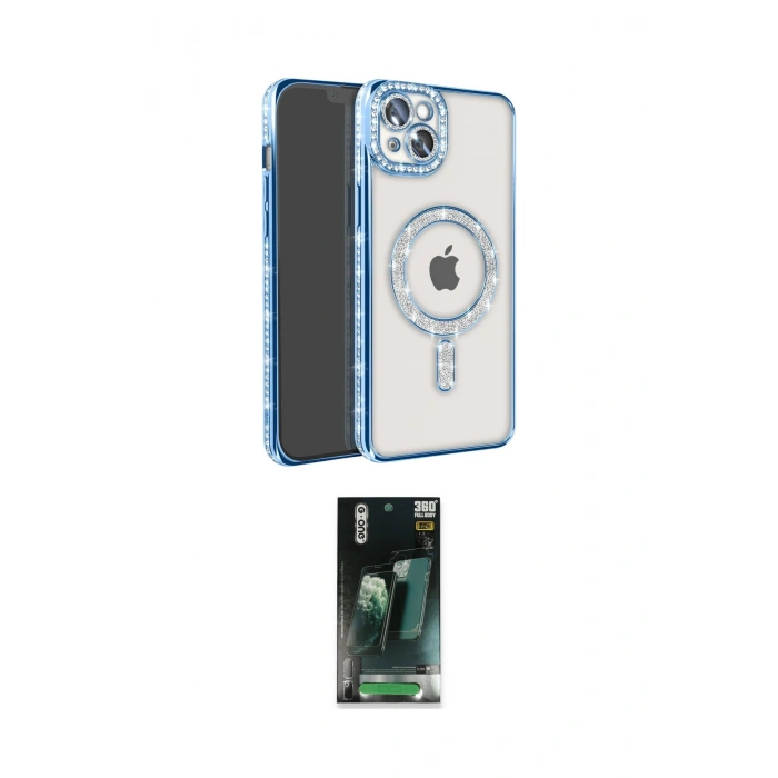 MARSİLYAN™- iPhone 14 Kılıf Zirve Doku Prime - Şeffaf 360 Full Body Arka Koruyucu