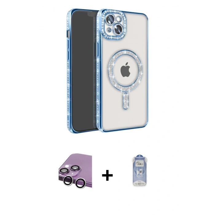 MARSİLYAN™- iPhone 14 Kılıf Zirve Doku Prime - Siyah Joko Magic 5D Cam + Raze Metal Kamera Lens - GS