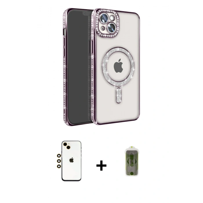 MARSİLYAN™- iPhone 14 Kılıf Zirve Doku Prime - Siyah Joko Magic 5D Hayalet Cam + Shine Kamera Lens - GD