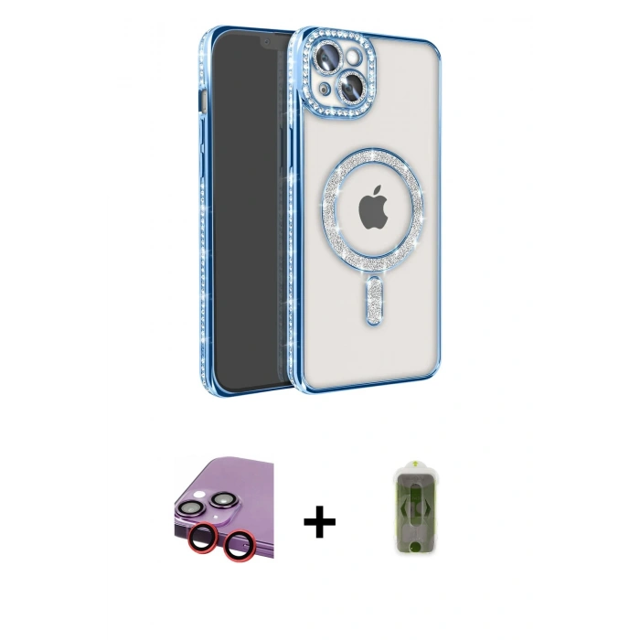 MARSİLYAN™- iPhone 14 Kılıf Zirve Doku Prime - Siyah Joko Magic 5D Hayalet Cam + Raze Metal Kamera Lens - KI