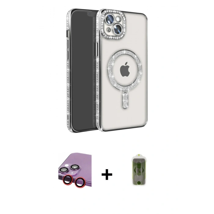 MARSİLYAN™- iPhone 14 Kılıf Zirve Doku Prime - Siyah Joko Magic 5D Hayalet Cam + Raze Metal Kamera Lens - KI