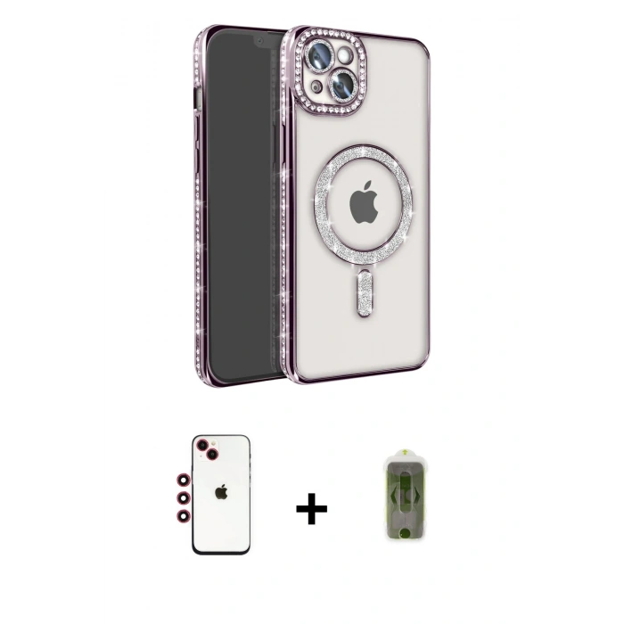 MARSİLYAN™- iPhone 14 Kılıf Zirve Doku Prime - Siyah Joko Magic 5D Hayalet Cam + Shine Kamera Lens - KI