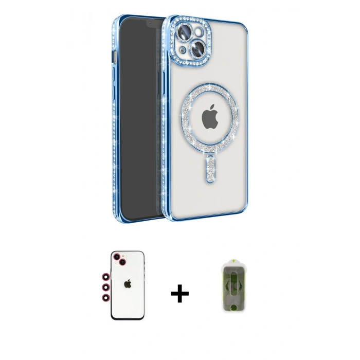 MARSİLYAN™- iPhone 14 Kılıf Zirve Doku Prime - Siyah Joko Magic 5D Hayalet Cam + Shine Kamera Lens - KI