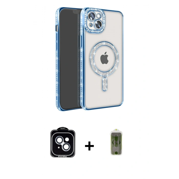 MARSİLYAN™- iPhone 14 Kılıf Zirve Doku Prime - Siyah Joko Magic 5D Hayalet Cam + PVD Metal Kamera Lens - MI
