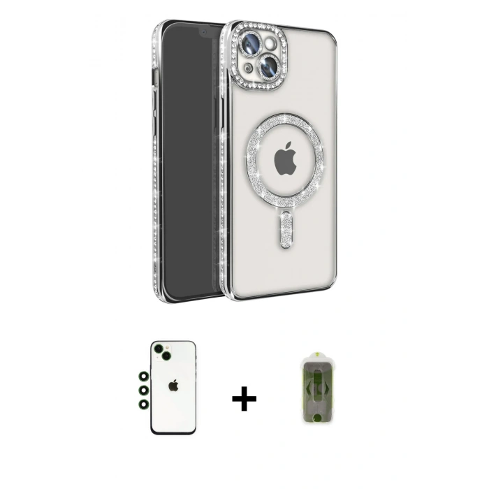 MARSİLYAN™- iPhone 14 Kılıf Zirve Doku Prime - Siyah Joko Magic 5D Hayalet Cam + Shine Kamera Lens - YL