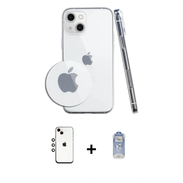 MARSİLYAN™- iPhone 14 Kılıf Zirve Doku - Siyah Joko Magic 5D Cam + Shine Kamera Lens - GI