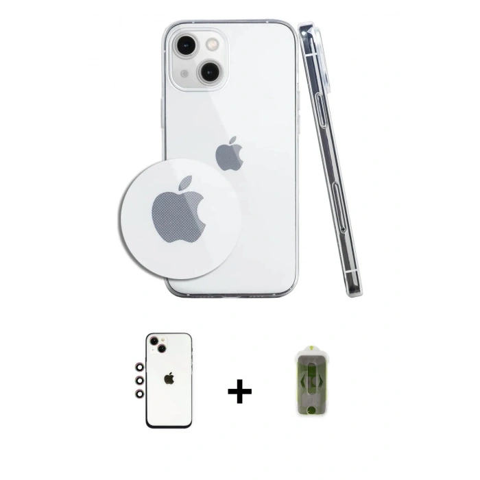 MARSİLYAN™- iPhone 14 Kılıf Zirve Doku - Siyah Joko Magic 5D Hayalet Cam + Shine Kamera Lens - GI