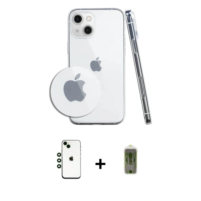 MARSİLYAN™- iPhone 14 Kılıf Zirve Doku - Siyah Joko Magic 5D Hayalet Cam + Shine Kamera Lens - YL