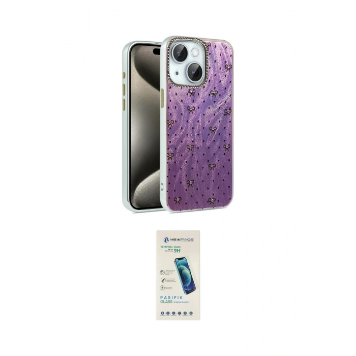 MARSİLYAN™- iPhone 14 Kılıf Zirve Modern Prime - Şeffaf Pasifik Cam Ekran Koruyucu
