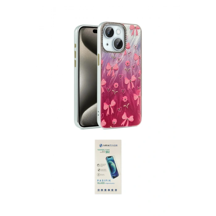 MARSİLYAN™- iPhone 14 Kılıf Zirve Modern Prime - Şeffaf Pasifik Cam Ekran Koruyucu