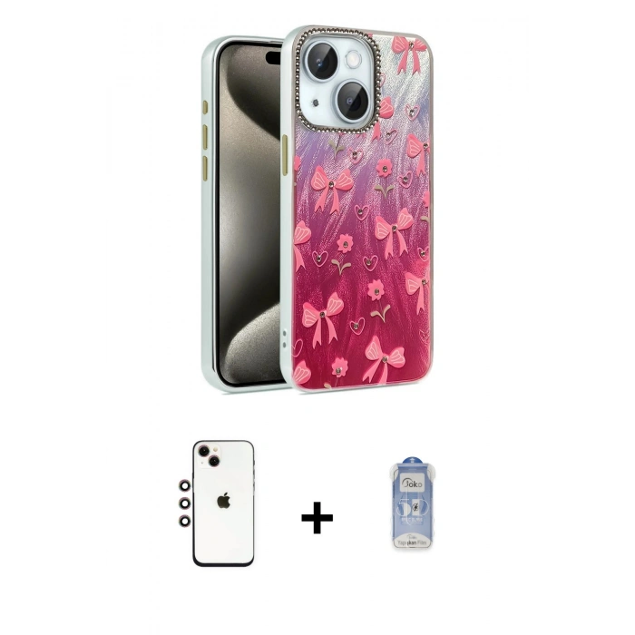 MARSİLYAN™- iPhone 14 Kılıf Zirve Modern Prime - Siyah Joko Magic 5D Cam + Shine Kamera Lens - GI