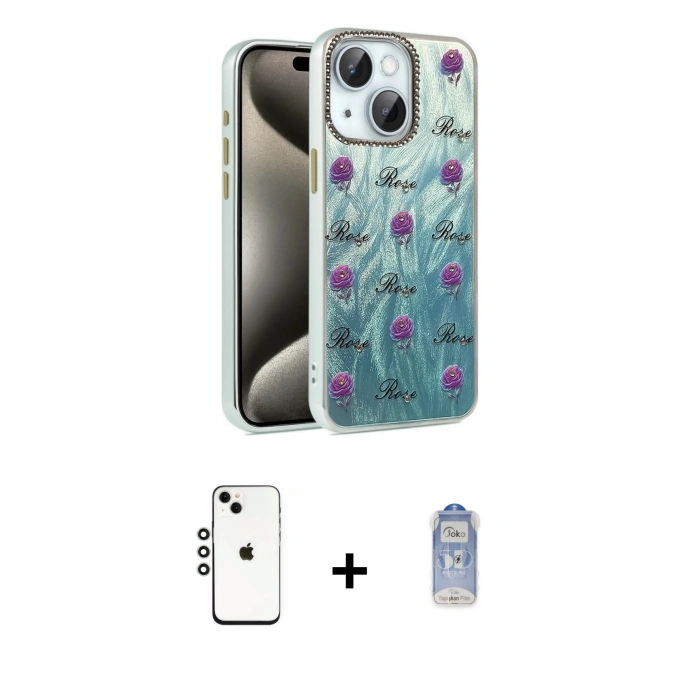 MARSİLYAN™- iPhone 14 Kılıf Zirve Modern Prime - Siyah Joko Magic 5D Cam + Shine Kamera Lens - GS