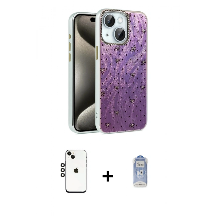 MARSİLYAN™- iPhone 14 Kılıf Zirve Modern Prime - Siyah Joko Magic 5D Cam + Shine Kamera Lens - SH