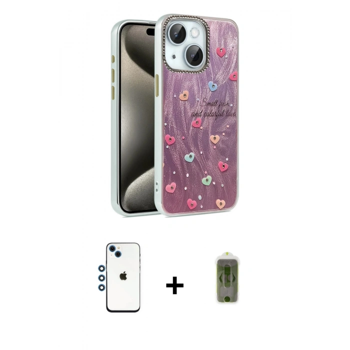 MARSİLYAN™- iPhone 14 Kılıf Zirve Modern Prime - Siyah Joko Magic 5D Hayalet Cam + Shine Kamera Lens - MI