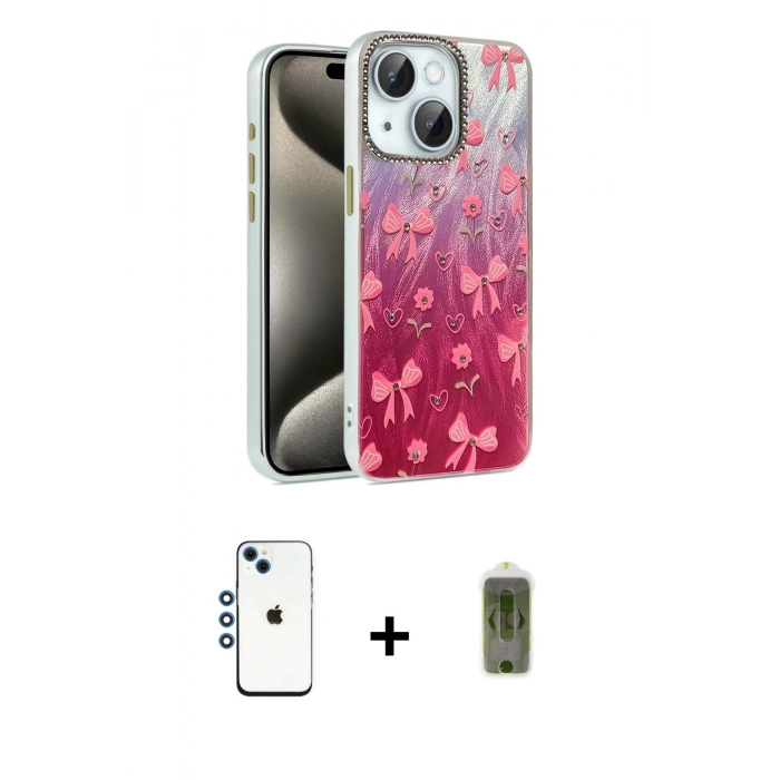 MARSİLYAN™- iPhone 14 Kılıf Zirve Modern Prime - Siyah Joko Magic 5D Hayalet Cam + Shine Kamera Lens - MI