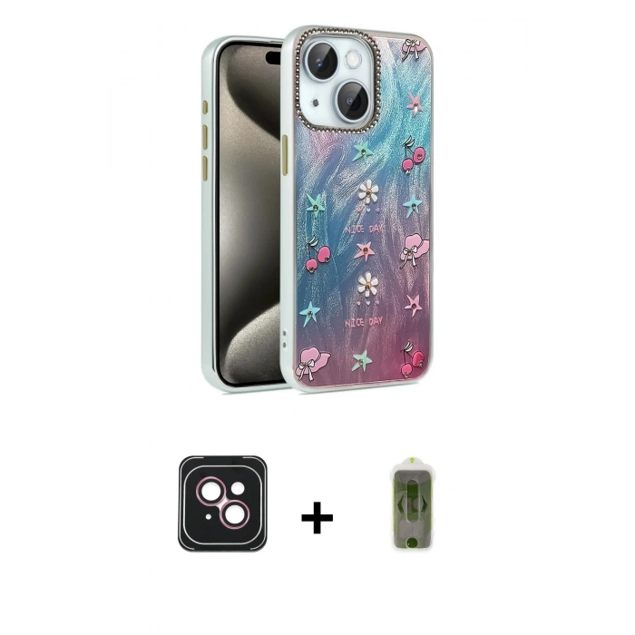 MARSİLYAN™- iPhone 14 Kılıf Zirve Modern Prime - Siyah Joko Magic 5D Hayalet Cam + PVD Metal Kamera Lens - PE