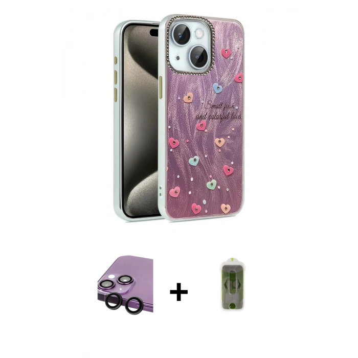 MARSİLYAN™- iPhone 14 Kılıf Zirve Modern Prime - Siyah Joko Magic 5D Hayalet Cam + Raze Metal Kamera Lens - SH