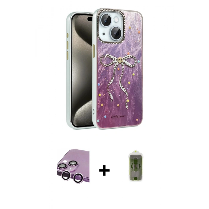 MARSİLYAN™- iPhone 14 Kılıf Zirve Modern Prime - Siyah Joko Magic 5D Hayalet Cam + Raze Metal Kamera Lens - MR
