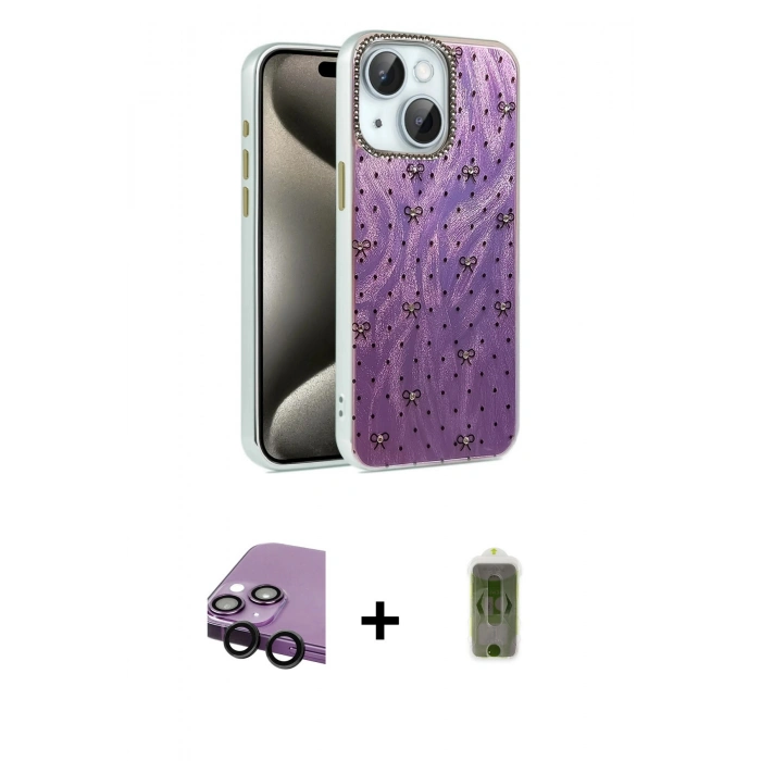 MARSİLYAN™- iPhone 14 Kılıf Zirve Modern Prime - Siyah Joko Magic 5D Hayalet Cam + Raze Metal Kamera Lens - SH