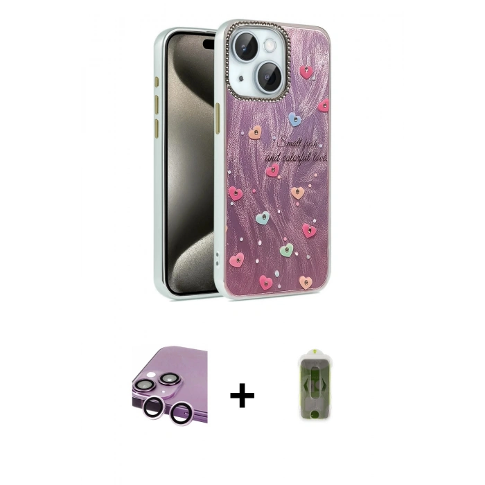 MARSİLYAN™- iPhone 14 Kılıf Zirve Modern Prime - Siyah Joko Magic 5D Hayalet Cam + Raze Metal Kamera Lens - MR