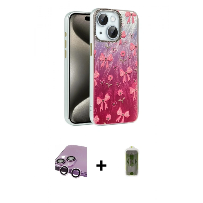 MARSİLYAN™- iPhone 14 Kılıf Zirve Modern Prime - Siyah Joko Magic 5D Hayalet Cam + Raze Metal Kamera Lens - MR
