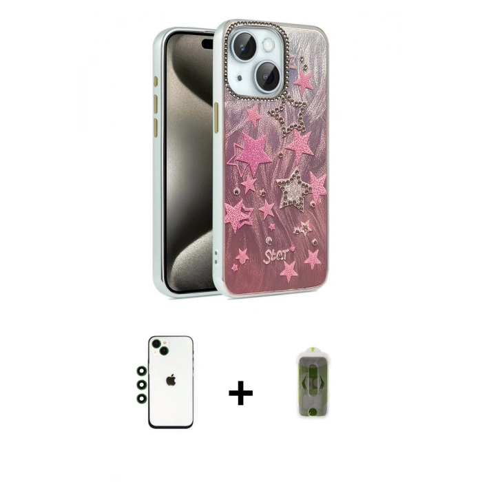 MARSİLYAN™- iPhone 14 Kılıf Zirve Modern Prime - Siyah Joko Magic 5D Hayalet Cam + Shine Kamera Lens - YL