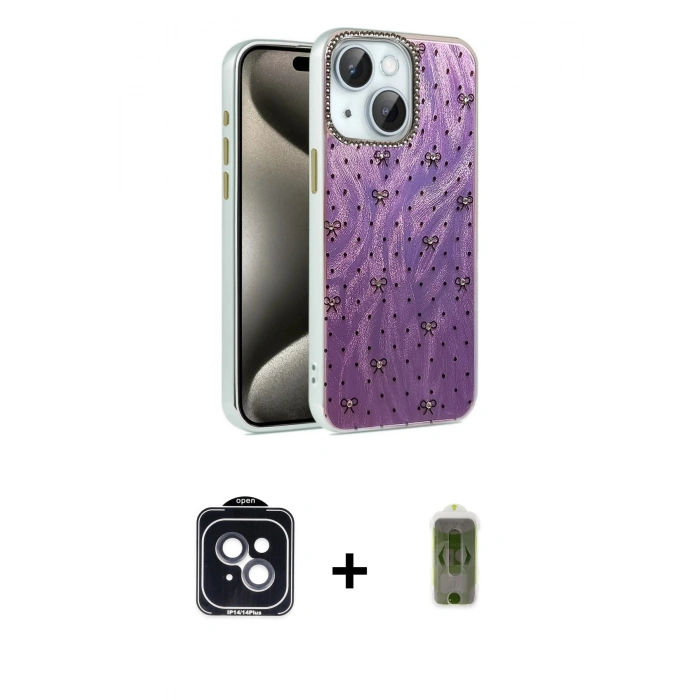 MARSİLYAN™- iPhone 14 Kılıf Zirve Modern Prime - Siyah Joko Magic 5D Hayalet Cam + PVD Metal Kamera Lens - SH
