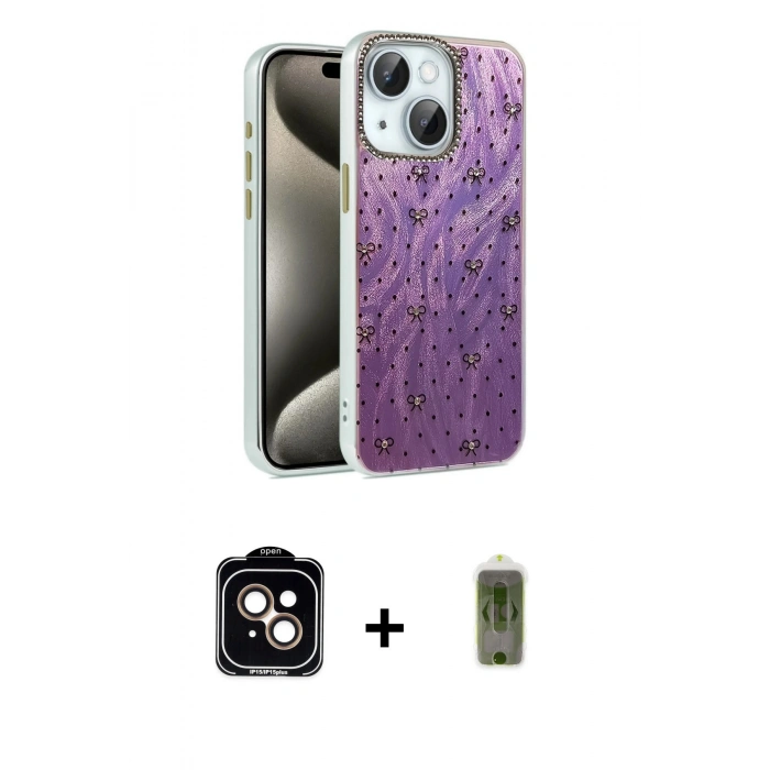 MARSİLYAN™- iPhone 14 Kılıf Zirve Modern Prime - Siyah Joko Magic 5D Hayalet Cam + PVD Metal Kamera Lens - TU