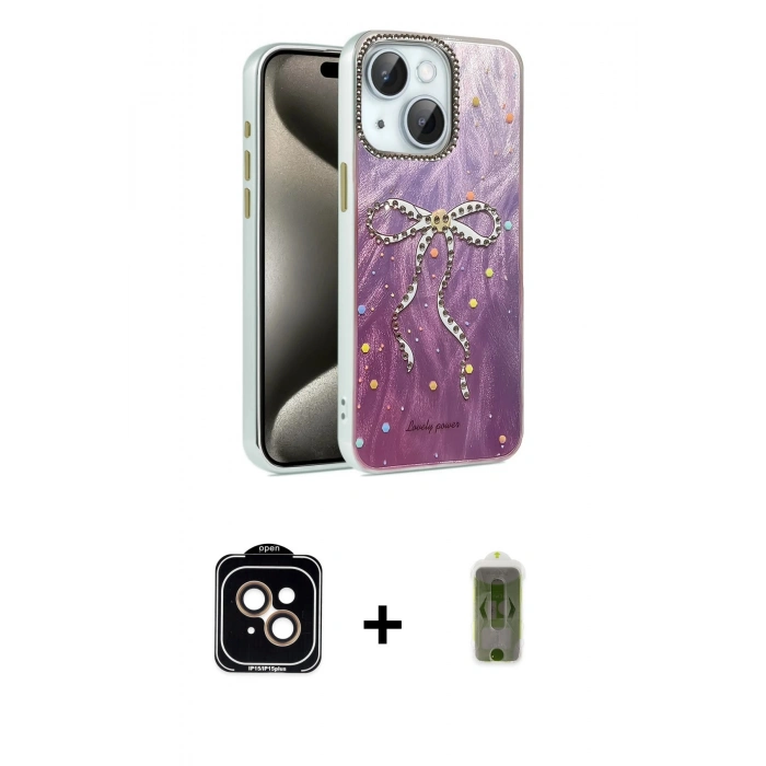 MARSİLYAN™- iPhone 14 Kılıf Zirve Modern Prime - Siyah Joko Magic 5D Hayalet Cam + PVD Metal Kamera Lens - TU