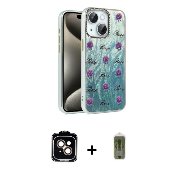MARSİLYAN™- iPhone 14 Kılıf Zirve Modern Prime - Siyah Joko Magic 5D Hayalet Cam + PVD Metal Kamera Lens - TU