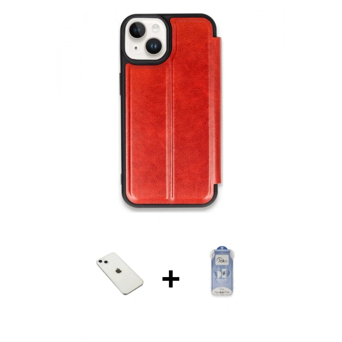 MARSİLYAN™- iPhone 14 Kılıf Zirve Yansıma Serisi - Siyah Joko Magic 5D Cam + Diamond Kamera Lens - SABE