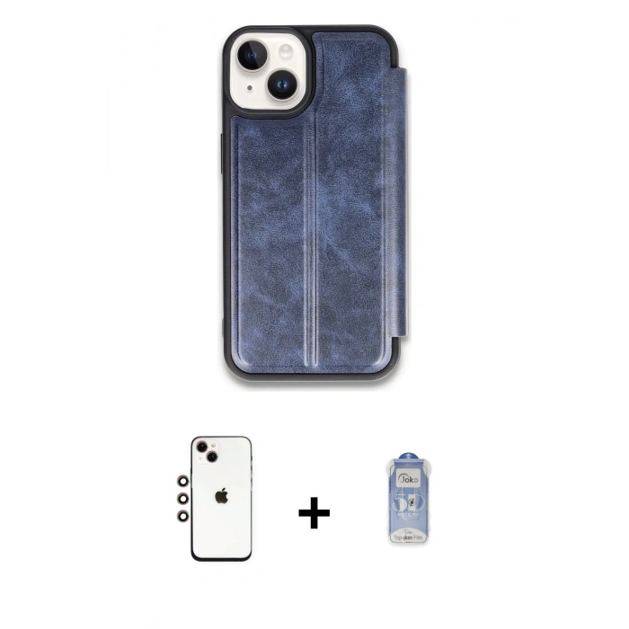 MARSİLYAN™- iPhone 14 Kılıf Zirve Yansıma Serisi - Siyah Joko Magic 5D Cam + Shine Kamera Lens - GI