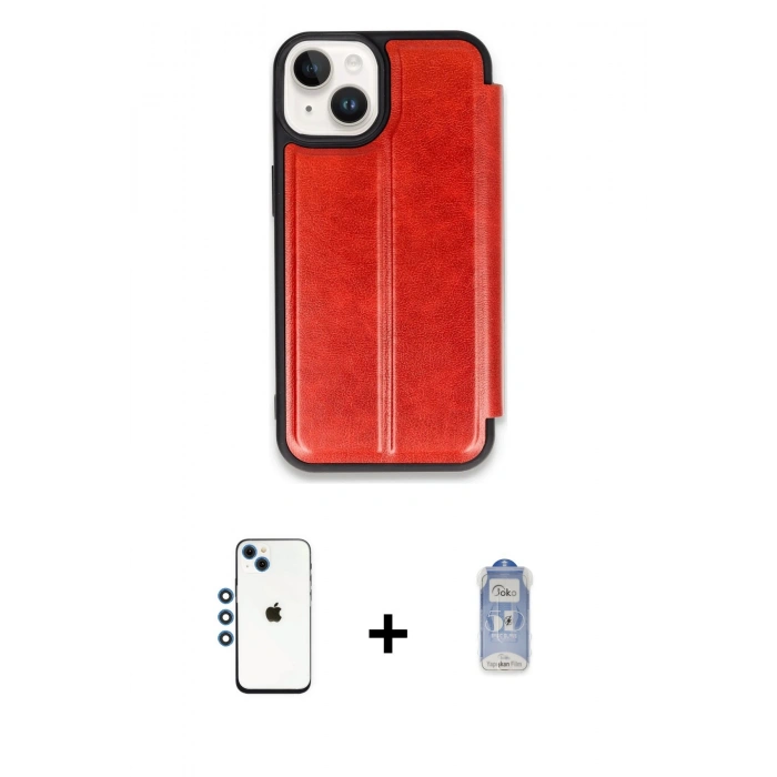 MARSİLYAN™- iPhone 14 Kılıf Zirve Yansıma Serisi - Siyah Joko Magic 5D Cam + Shine Kamera Lens - MI