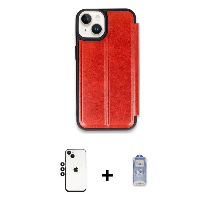 MARSİLYAN™- iPhone 14 Kılıf Zirve Yansıma Serisi - Siyah Joko Magic 5D Cam + Shine Kamera Lens - SH