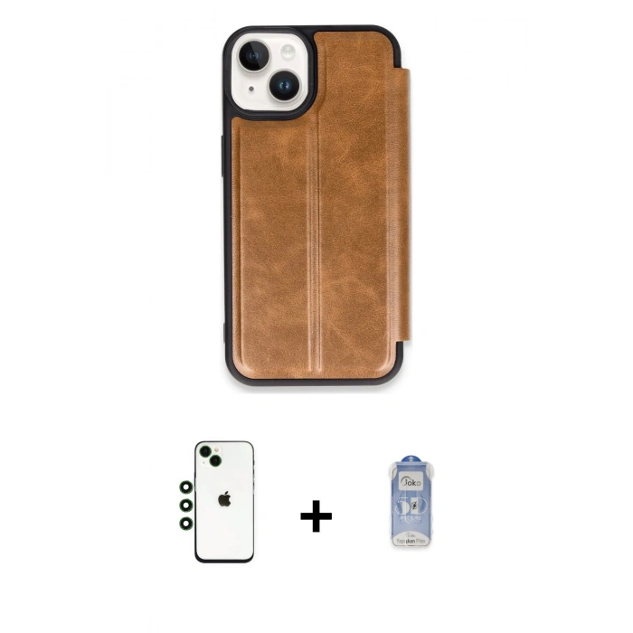 MARSİLYAN™- iPhone 14 Kılıf Zirve Yansıma Serisi - Siyah Joko Magic 5D Cam + Shine Kamera Lens - YL