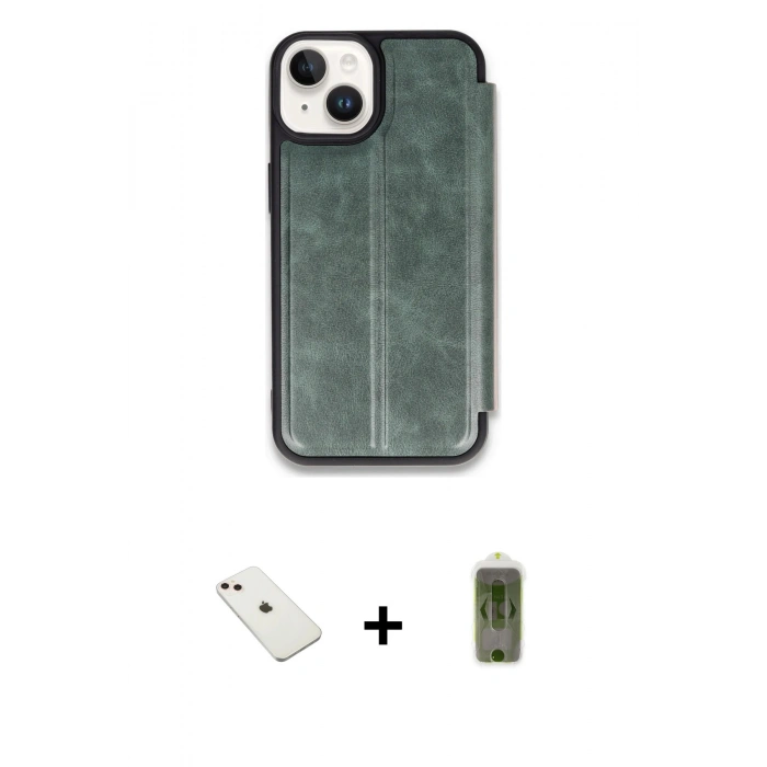 MARSİLYAN™- iPhone 14 Kılıf Zirve Yansıma Serisi - Siyah Joko Magic 5D Hayalet Cam + Diamond Kamera Lens - PE