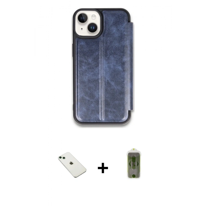 MARSİLYAN™- iPhone 14 Kılıf Zirve Yansıma Serisi - Siyah Joko Magic 5D Hayalet Cam + Diamond Kamera Lens - YL
