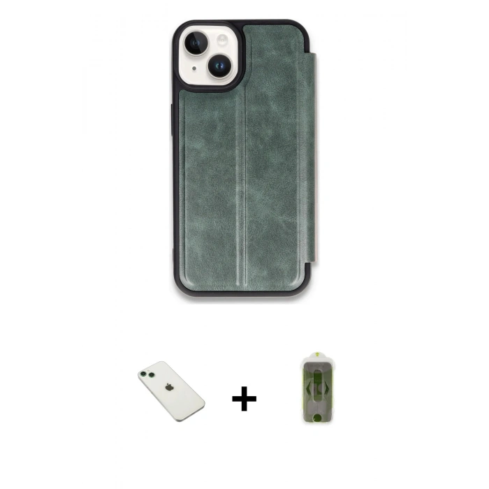 MARSİLYAN™- iPhone 14 Kılıf Zirve Yansıma Serisi - Siyah Joko Magic 5D Hayalet Cam + Diamond Kamera Lens - YL