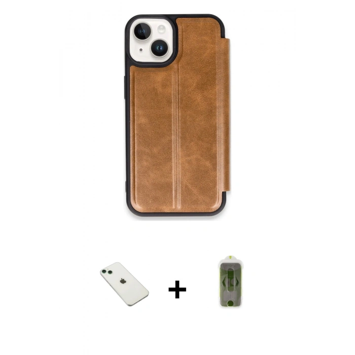 MARSİLYAN™- iPhone 14 Kılıf Zirve Yansıma Serisi - Siyah Joko Magic 5D Hayalet Cam + Diamond Kamera Lens - YL